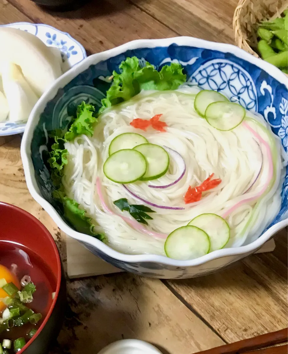 Snapdishの料理写真:カニカマ金魚そうめんで、金魚祭り令和六年夏|naho_nonaさん