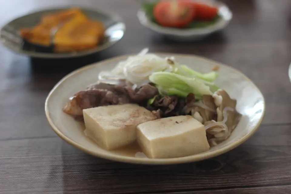 生しょうゆ糀と糀甘酒で高野豆腐と白老牛の肉豆腐|ちいさなしあわせキッチンさん