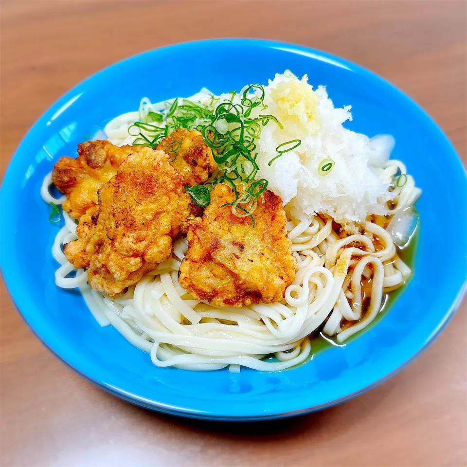 Snapdishの料理写真:とり天ぶっかけうどん|teritamagoさん