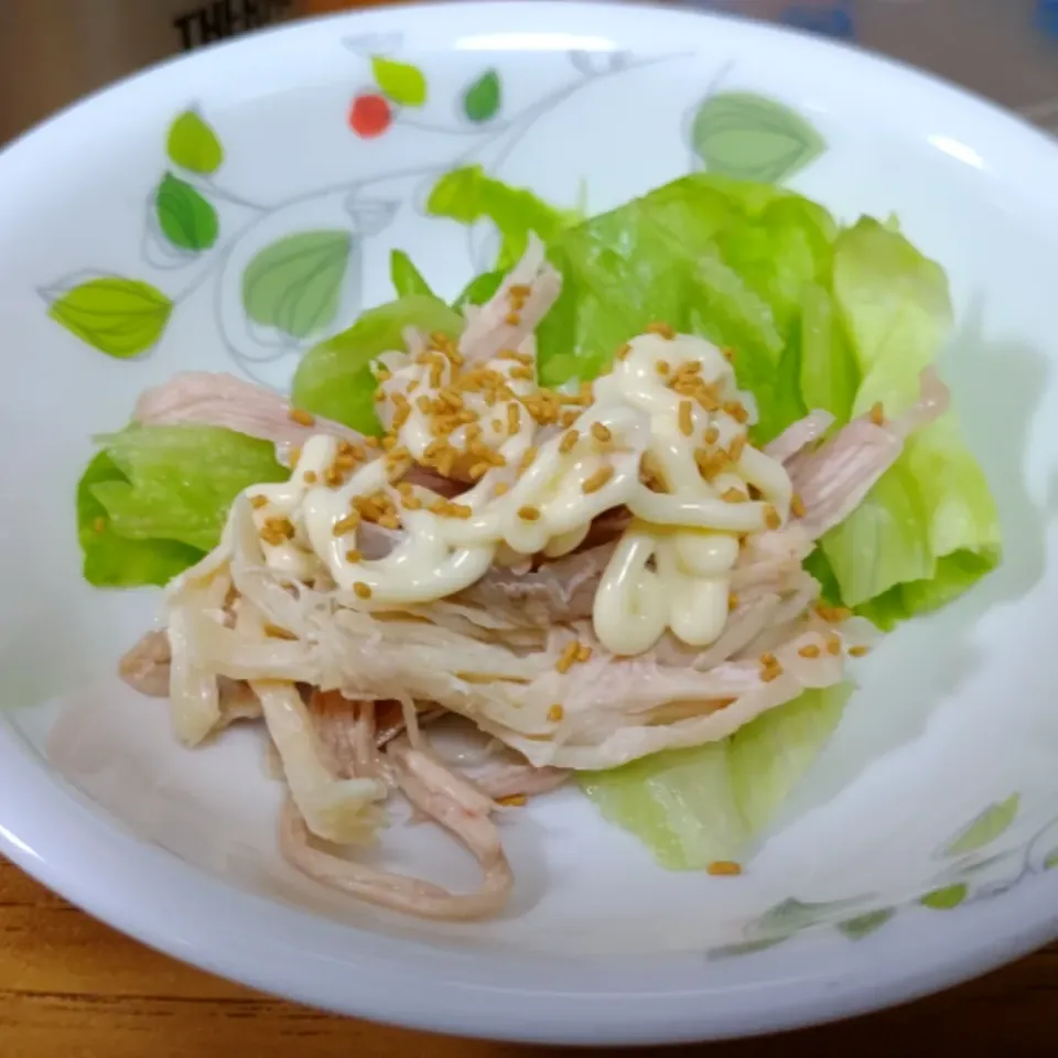 蒸し鶏のマヨつぶみそ|わかさん