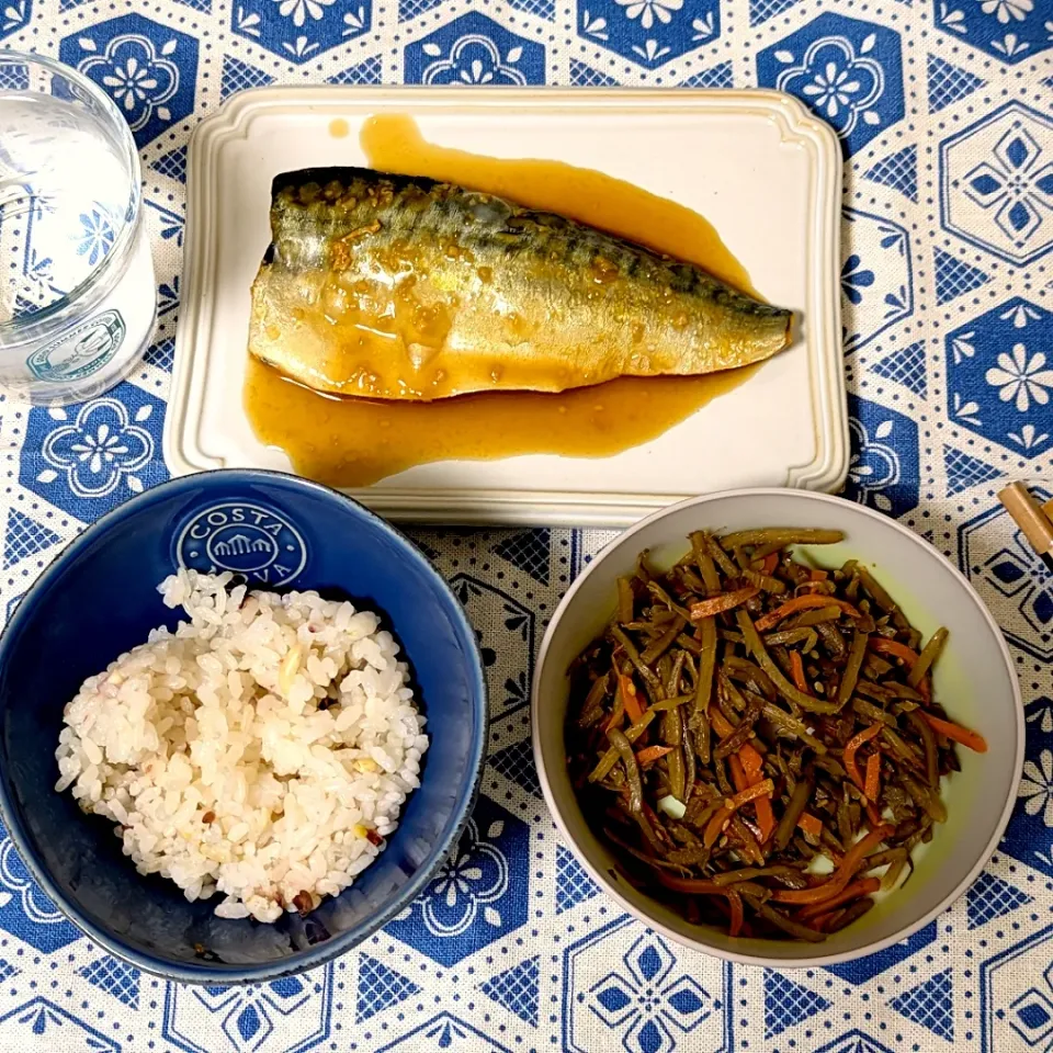 鯖の味噌煮ときんぴら|柊さん