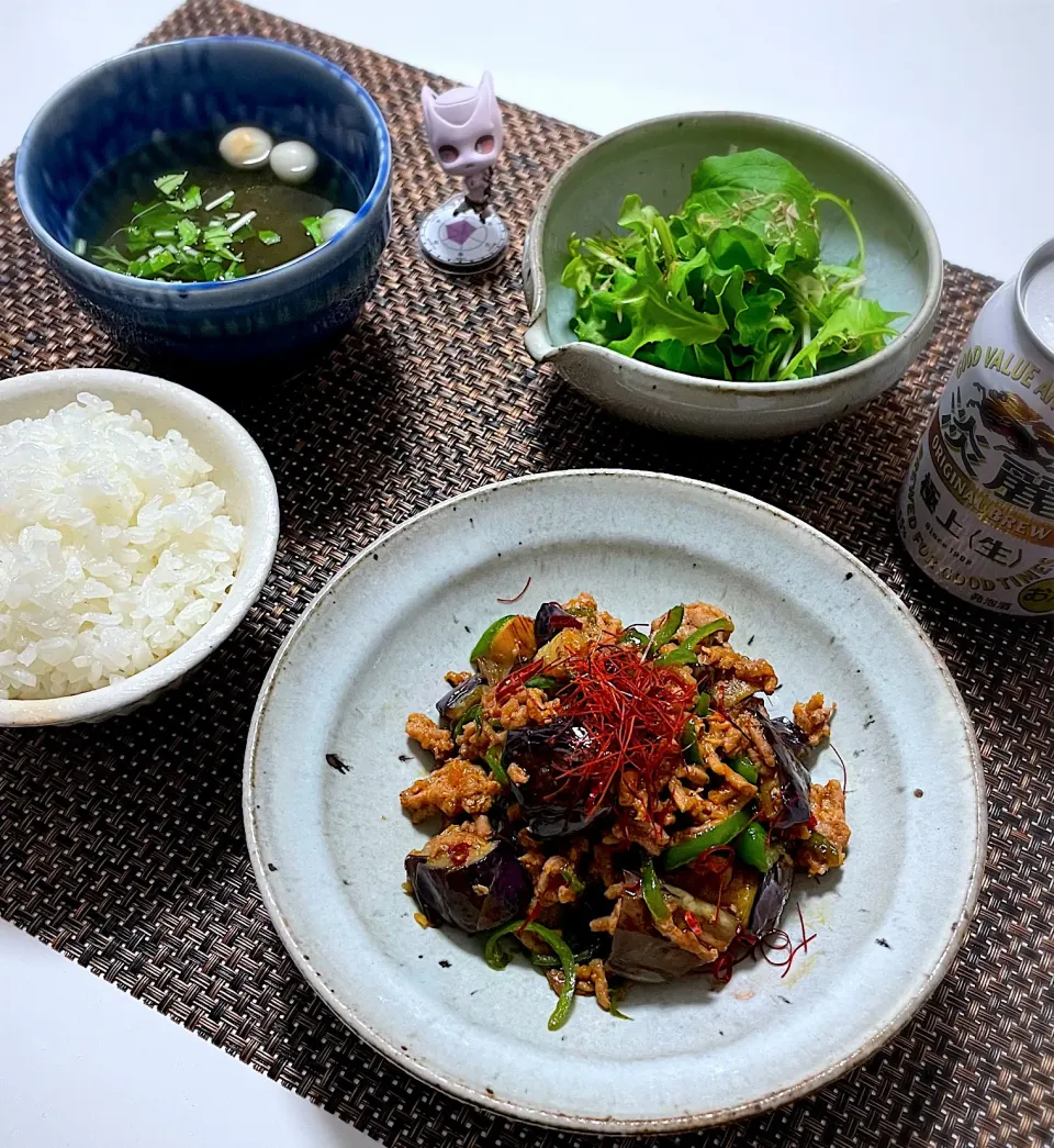 ひき肉と茄子ピーマンの味噌炒め|アルティッチョさん