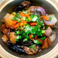 Snapdishの料理写真:Pot Braised Pork Belly with Salted Fish|kellymyliana_tew@yahoo.com.sgさん