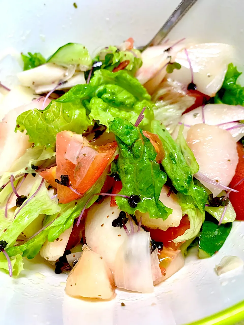 Fresh White Peach Salad|gonbenさん