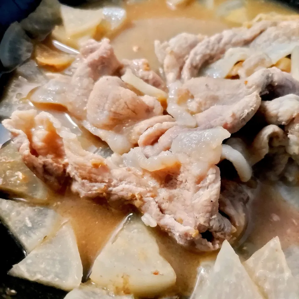 豚肉の味噌生姜煮|もちもちこんぶさん