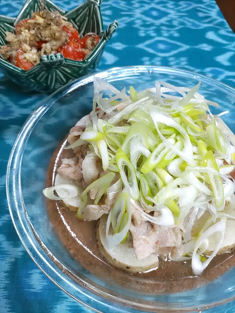 豚肉と長芋の梅オイスターレンジ蒸し
トマトとみょうがのナムル|samutanさん