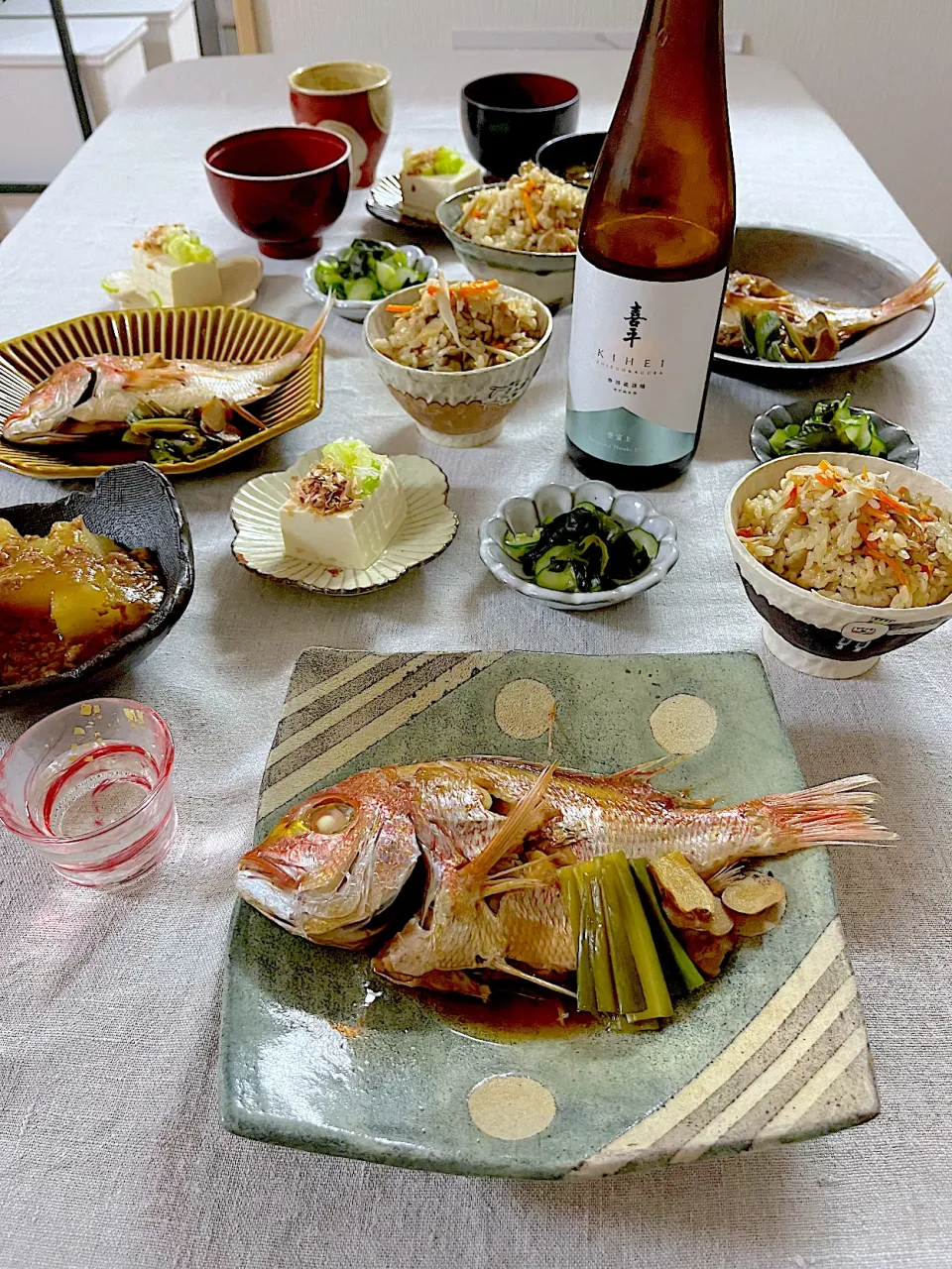 連子鯛の煮付けメインの晩ごはん🐟|ゆかりさん