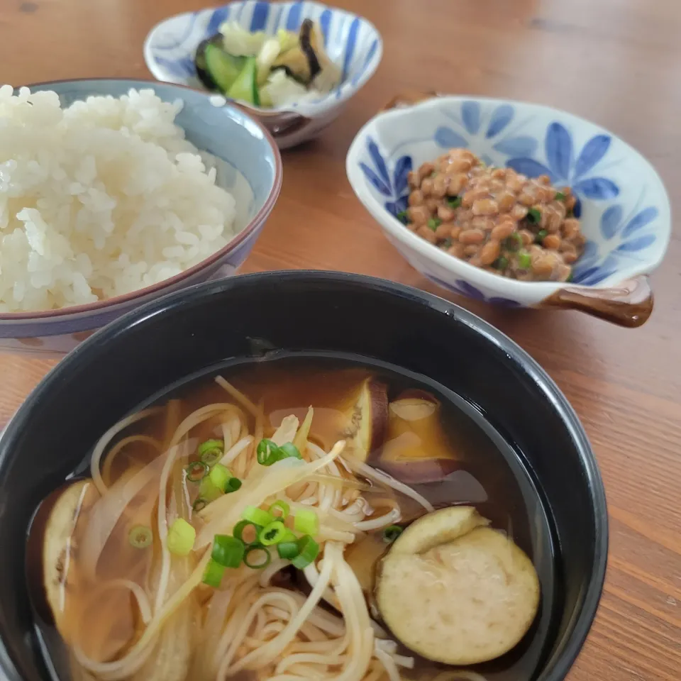 みそ汁（なす、そうめん、ミョウガ）|あんさん