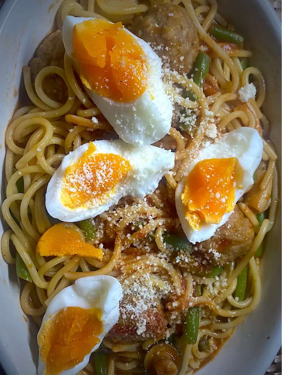 ミートボールスパゲッティ🍝|すくらんぶるえっぐさん