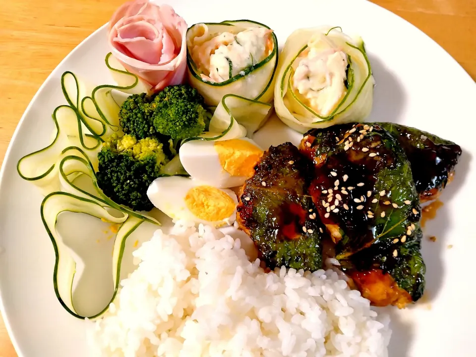 ポテトサラダと鶏つくね大葉巻|ゆきりんさん