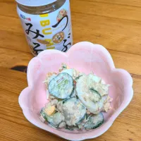 きゅうりとツナと卵とちくわのつぶマヨサラダ🥗