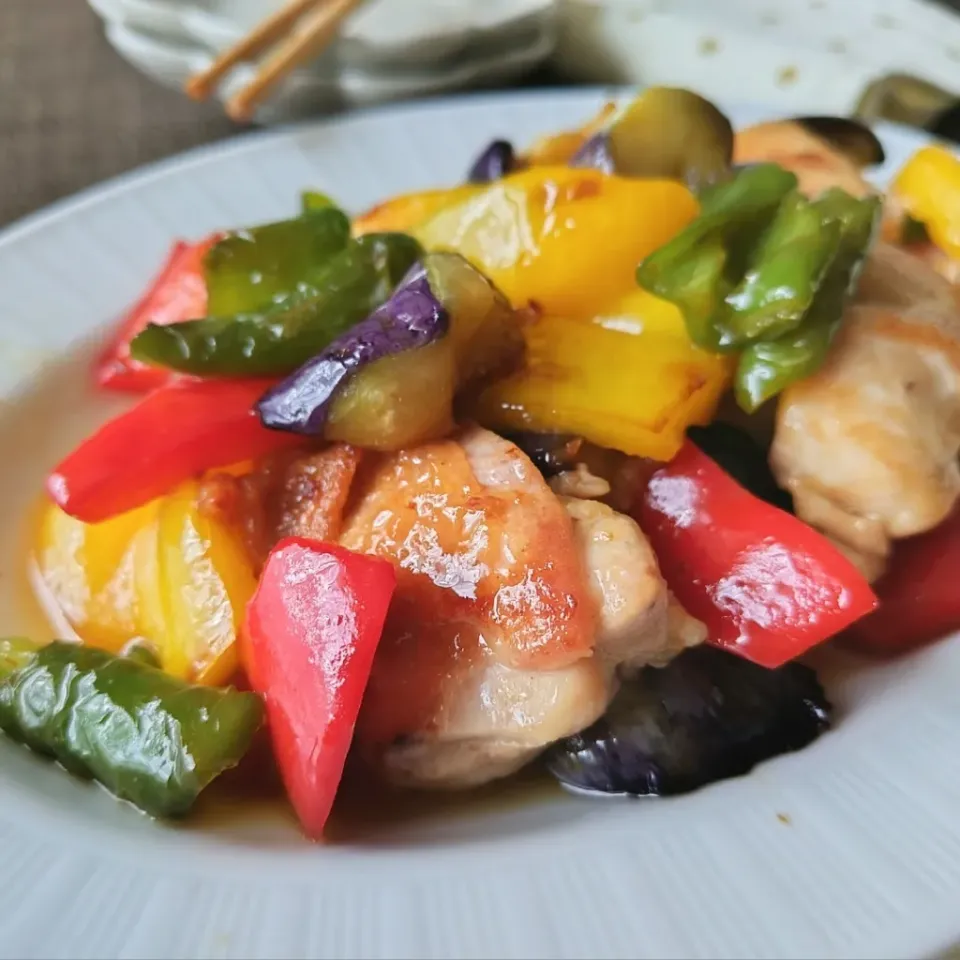 鶏肉と彩り夏野菜の甘酢炒め|ポトスさん