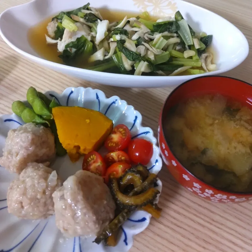 シウマイ風肉だんご
ゴーヤのさっぱり煮
たらと小松菜のだし煮|ちゃいさん