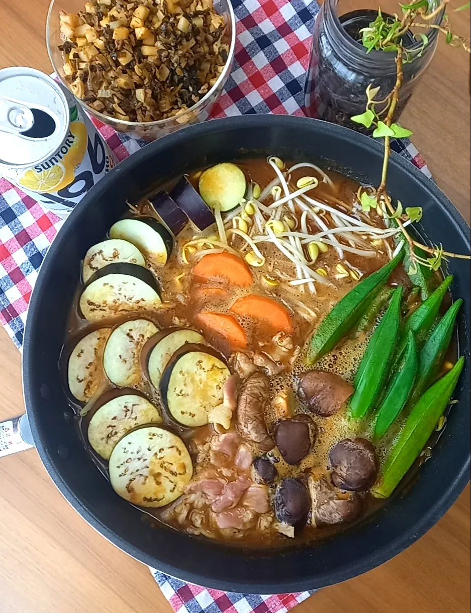 夏野菜ｶﾚｰ鍋|まりおさん