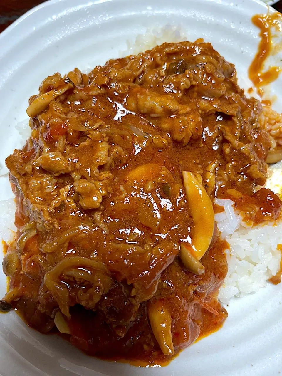 ハヤシライスな晩御飯  とにかく食べるのが早すぎ💦|ちーさん