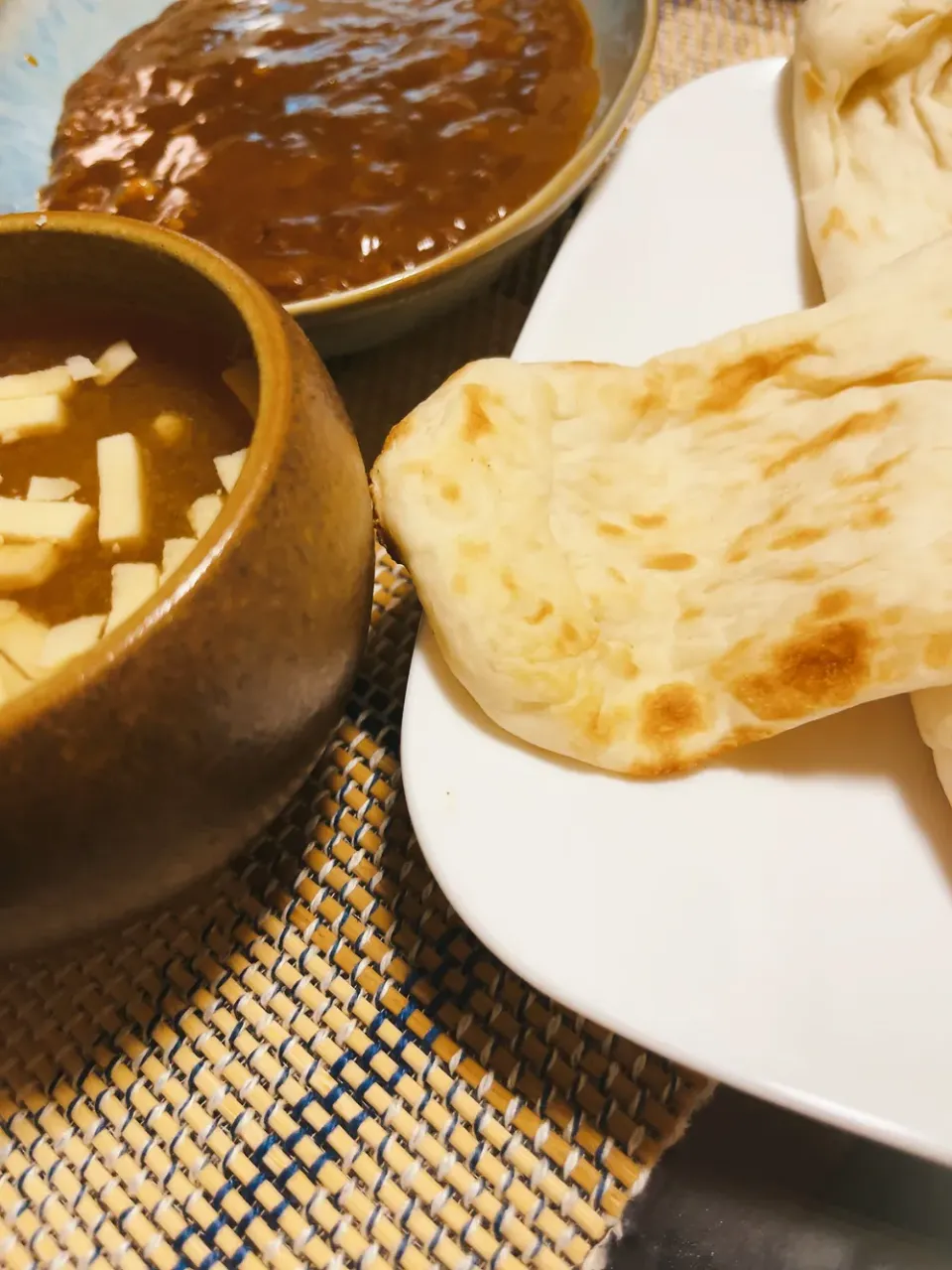 キーマカレーとナンと味噌汁|さとうよしおさん