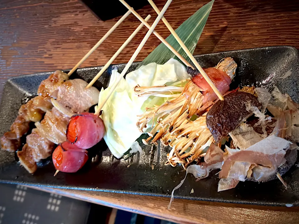 豚バラ 鶏身 🍅＆エノキベーコン🥓  椎茸 大分県中津市【居酒屋🏮文楽】|🐈⸒⸒⸒⸒つるのダンス🐈🐾さん