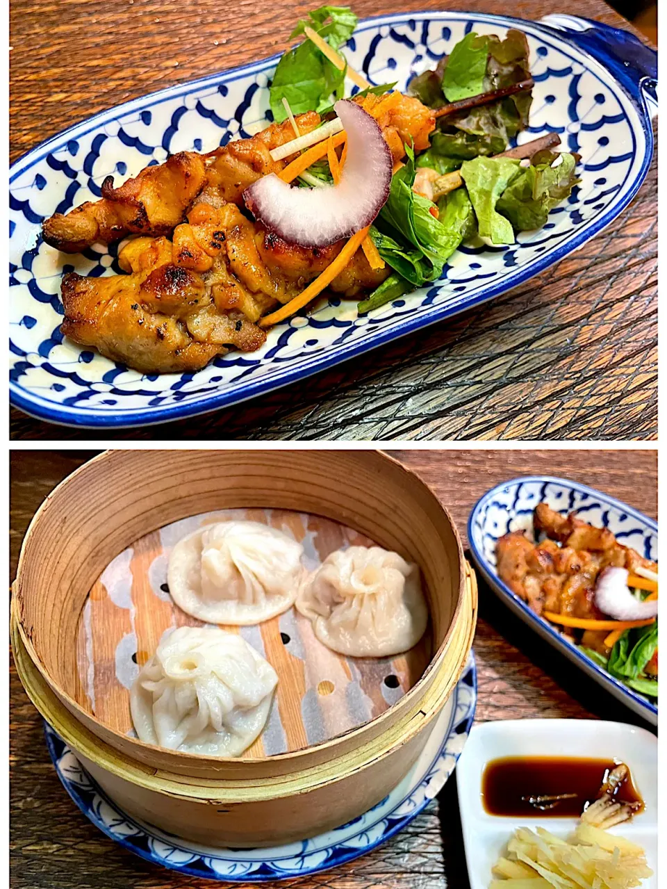 タイ風醤油焼鳥、台湾風蒸し小籠包|こいちさん