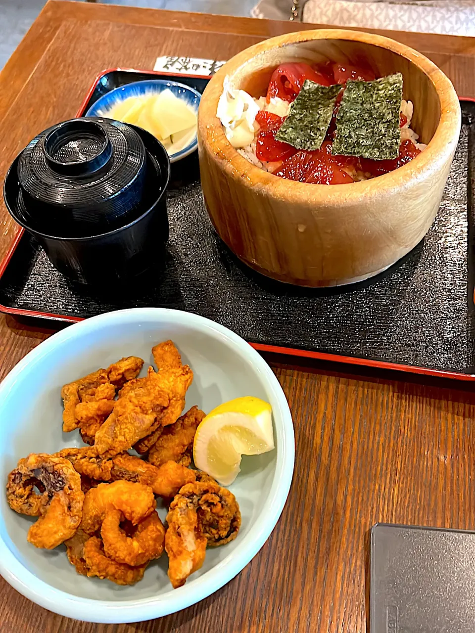 Snapdishの料理写真:手こね寿司とタコ唐|ただの栄養士さん