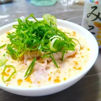 Snapdishの料理写真:つぶみそ入り冷しごま味噌豆乳素麺|はるなつ母さん