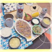 Snapdishの料理写真:８／１ ｔｈｒ 晩ごはん🍴＊○°|rinaronarさん