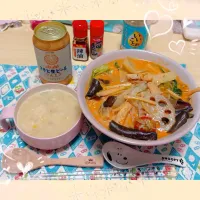 Snapdishの料理写真:８／１５ ｔｈｒ 晩ごはん🍴＊○°|rinaronarさん