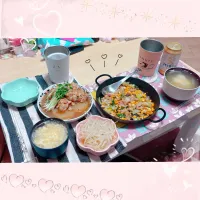 Snapdishの料理写真:８／１８ ｓｕｎ 晩ごはん🍴＊○°|rinaronarさん