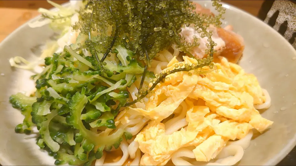 【夏季限定】 
沖縄食堂やんばる 池袋店
沖縄そばの冷やし中華（1,050円） 
＋麺大盛 (180円) 
＋紅生姜 (卓上、無料)
@池袋4分
24202 (217,917)|大脇さん