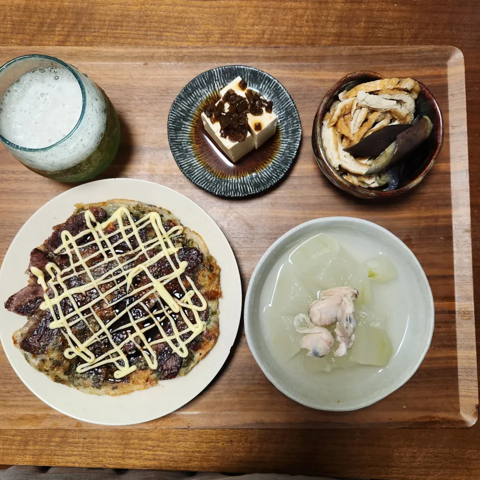 20240819
ねぎ焼き
蛤と冬瓜
茎山葵乗せ豆腐
揚げと茄子の煮物|noccoさん