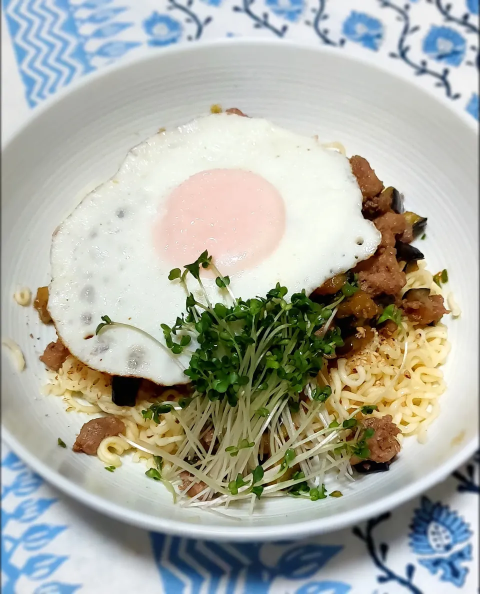 汁なしサッポロ一番塩ラーメン|きつねさん