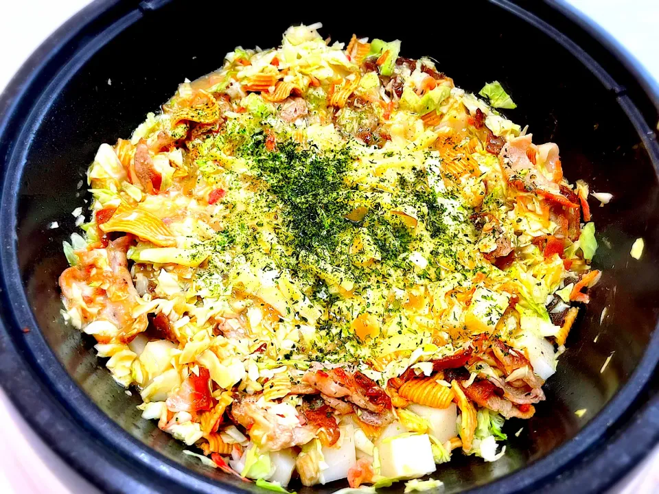 Snapdishの料理写真:豚肉餅チーズもんじゃ|shioshioさん