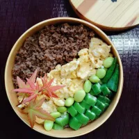 Snapdishの料理写真:三色丼♥