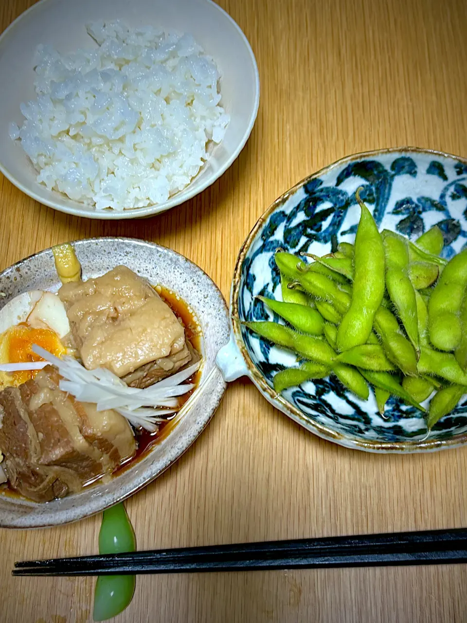 8/21の夜ごはん~豚の角煮と枝豆~|ゆかｕさん