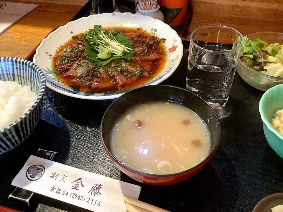 割烹金藤さんの『イナダのたたき定食』🐟😋|アライさんさん