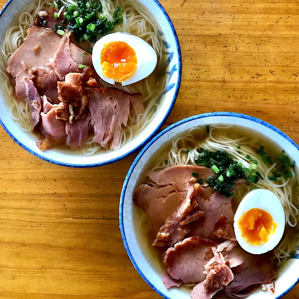 冷製ラーメン風素麺炙りチャーシュー|マユマユさん