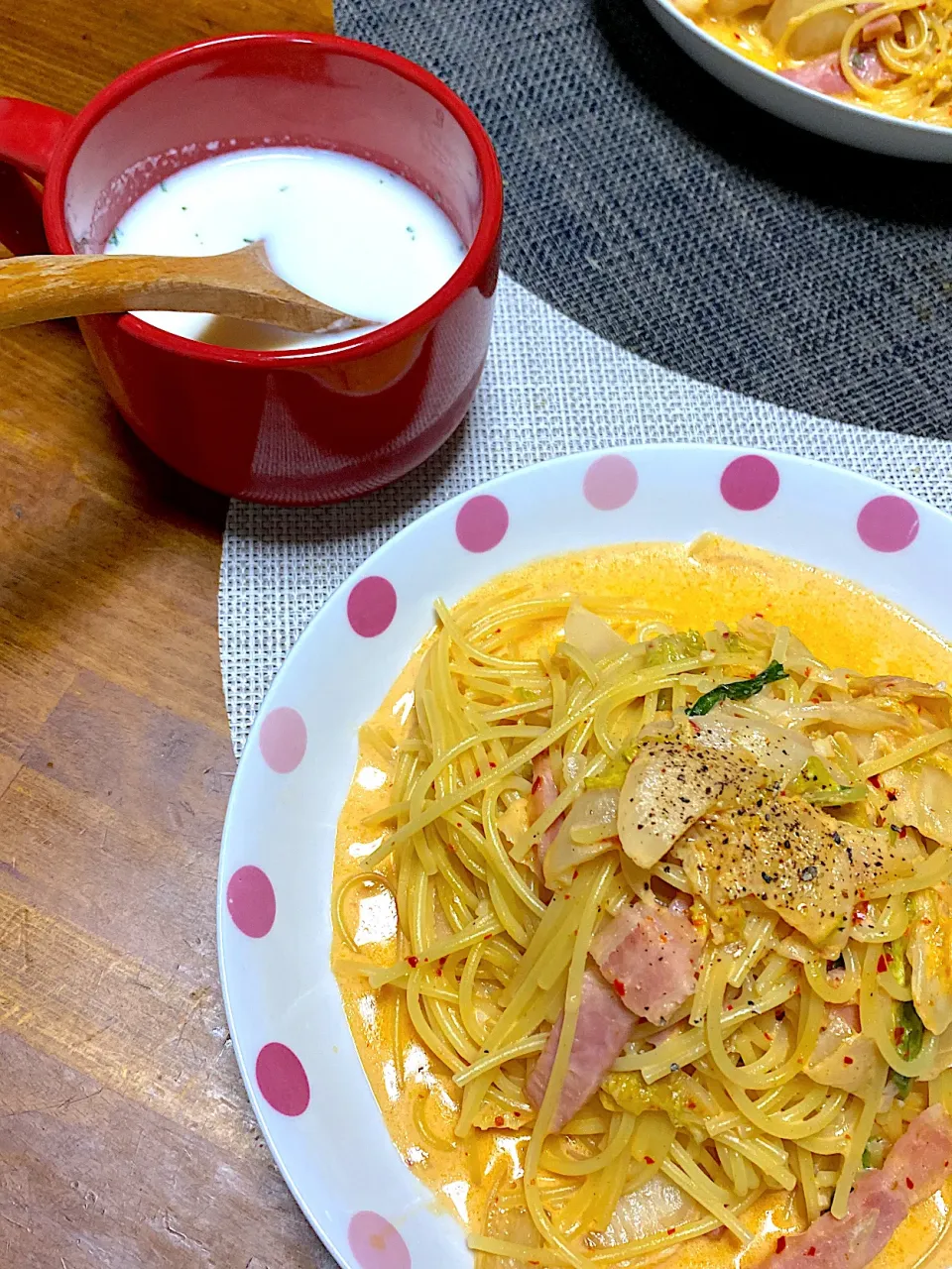 キムチクリームパスタ、ビシソワーズ|kaaaaaさん