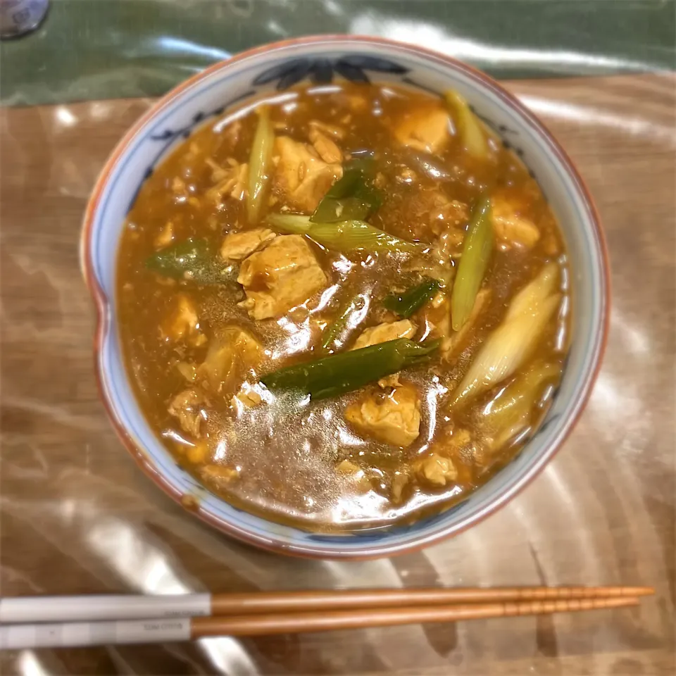 Snapdishの料理写真:カレーうどん（豆腐スープからのアレンジ）|のぞみさん