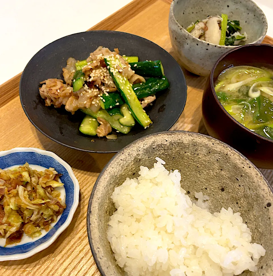 豚バラ胡瓜の甘辛炒め定食|pontalさん