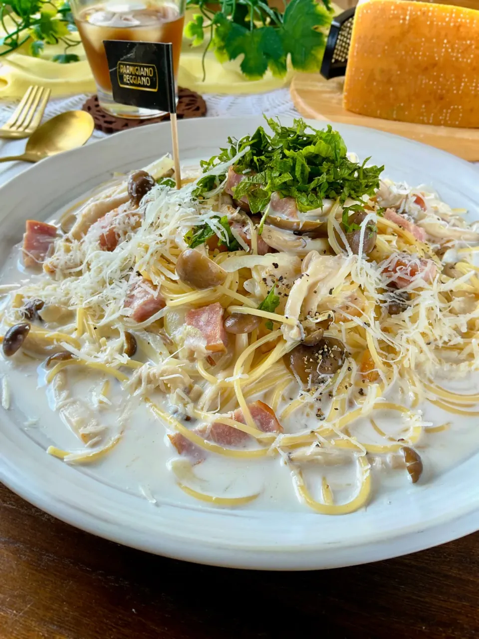 Snapdishの料理写真:牛乳no味噌クリームパスタ|スイーツポテトさん