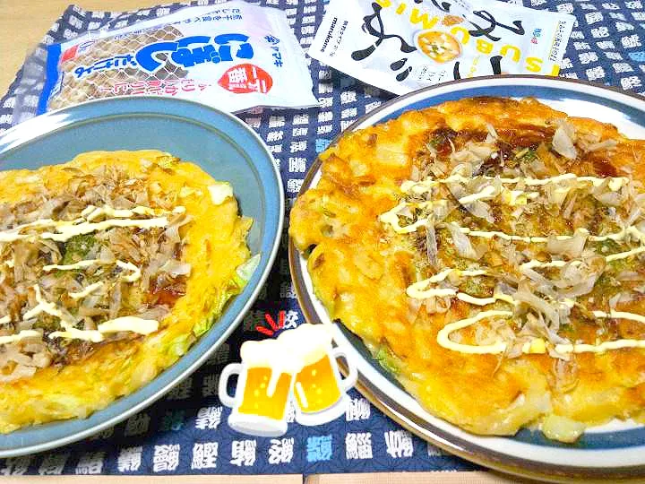 夕食の一部。お好み焼き。|りささん