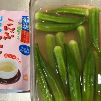 Snapdishの料理写真:オクラの昆布茶漬け|さくらさん