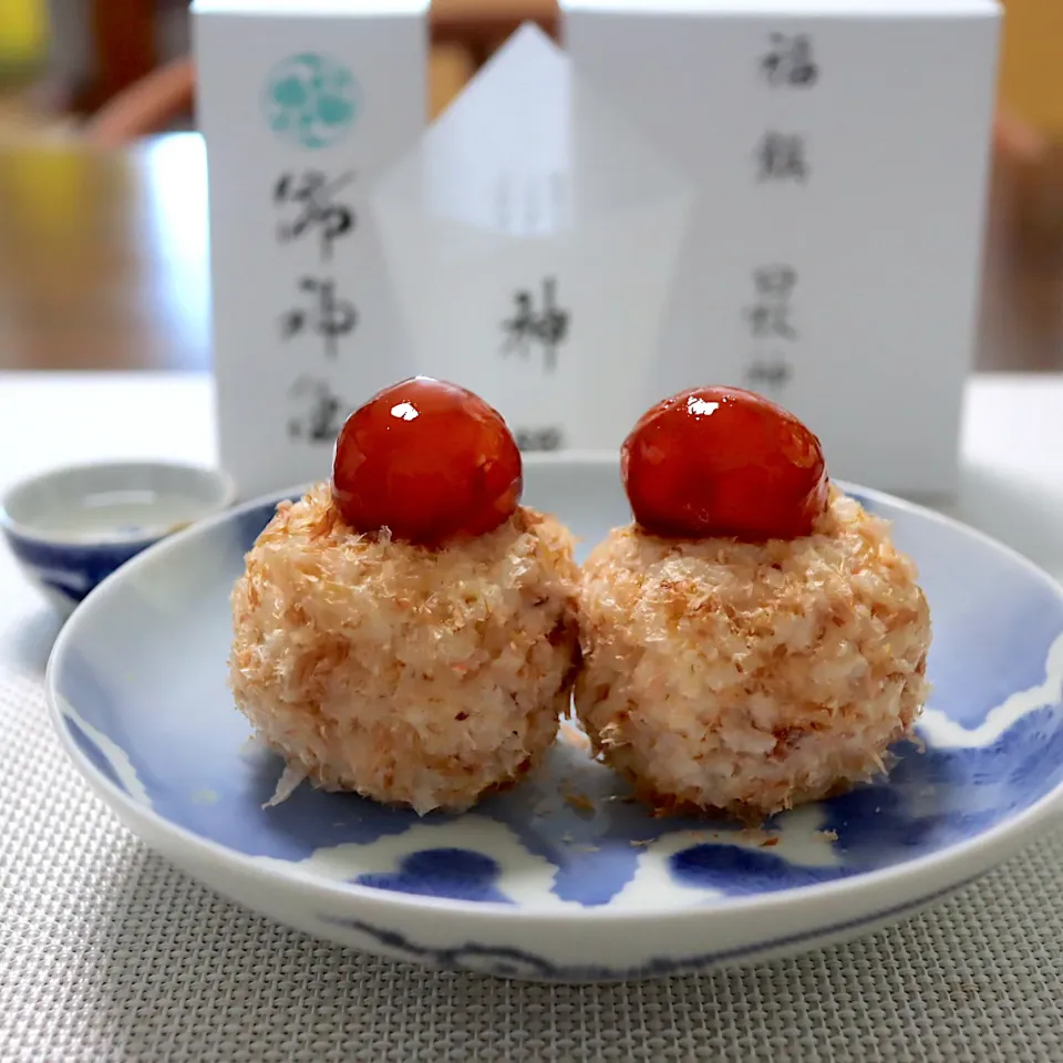 おにぎり　かき醤油卵黄のせ|かおるさん