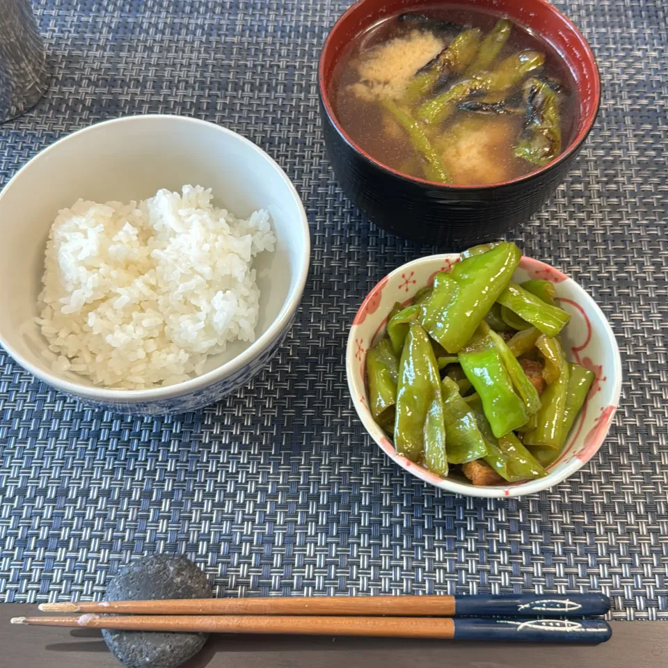 甘長唐辛子の甘辛煮・ししとうと椎茸の味噌汁|a-parkさん