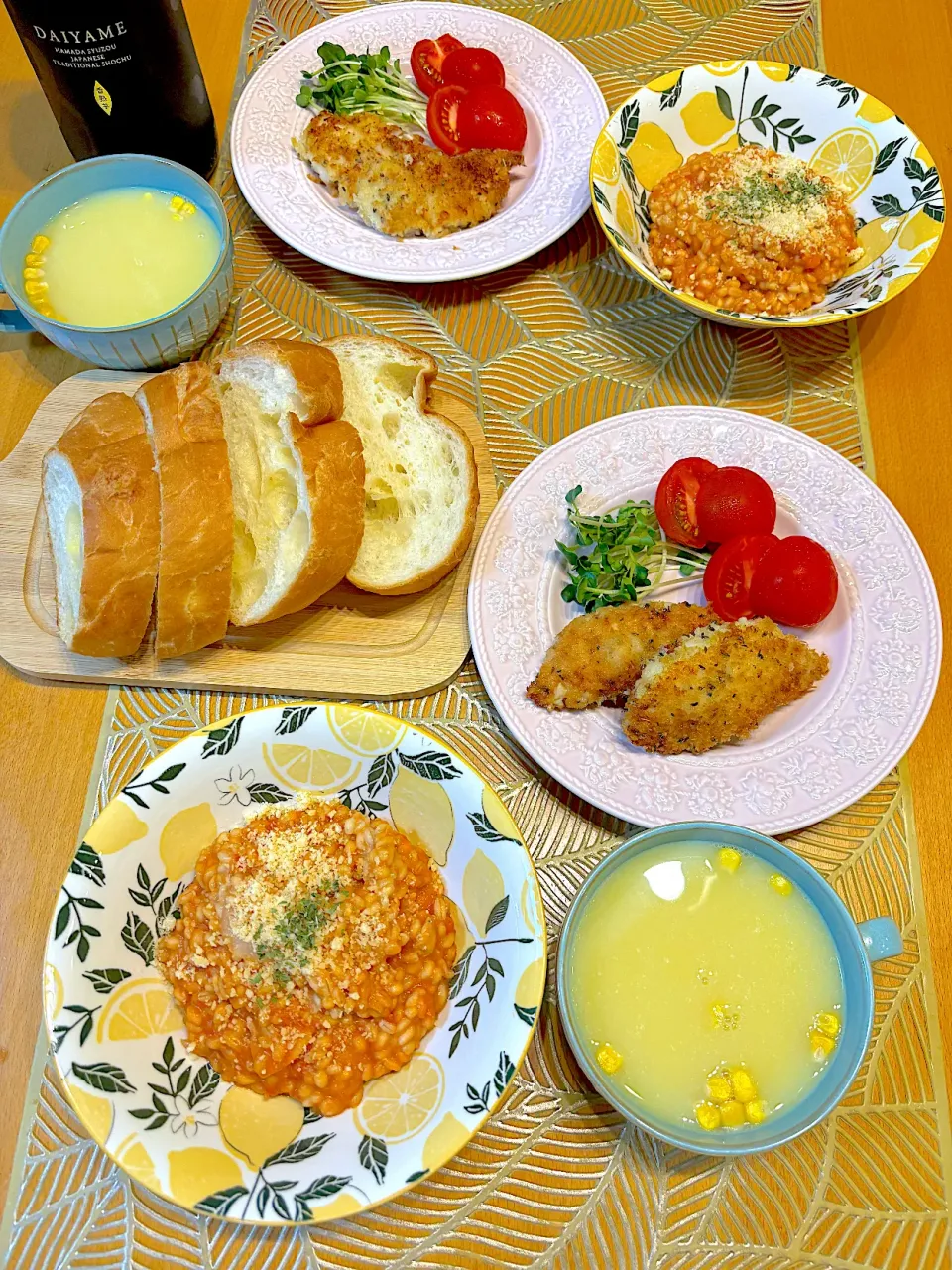 🍴𓈒𓂂𓏸トマトリゾットとささみのパン粉焼き|あみかさん