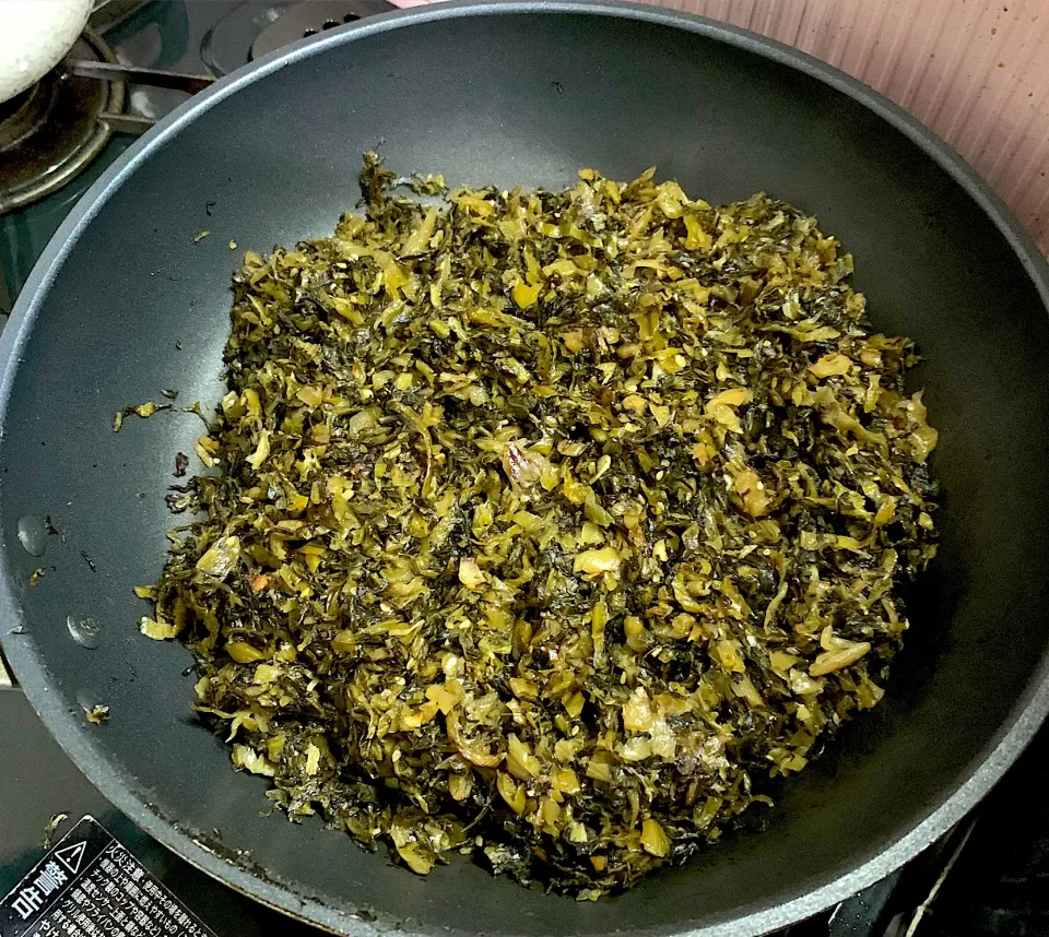 高菜漬けの油炒め|料理好きなじいさまさん