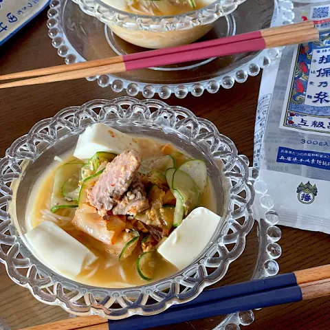 「揖保乃糸 上級品」を使ってみたSnapdishの料理・レシピ写真:冷や汁そうめん✨