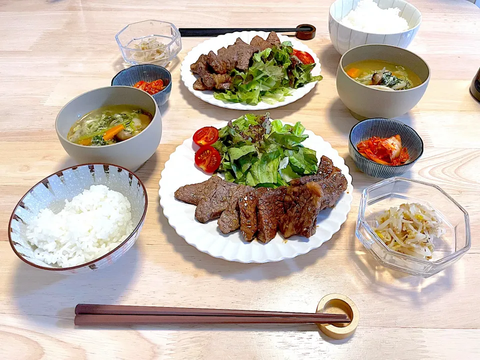 晩ごはん 焼肉定食🥩‪🔥|プリンさん