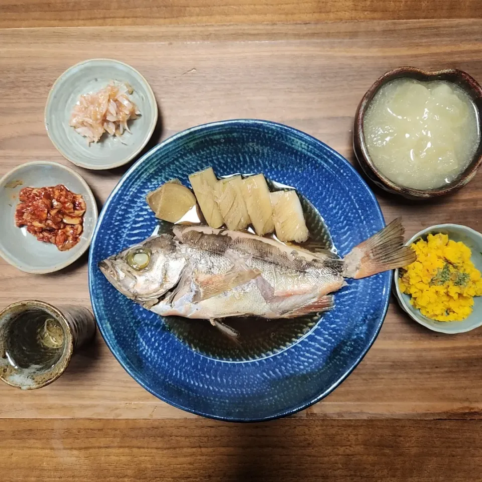 メバルの煮付け
かぼちゃサラダ
冬瓜の煮物
梅水晶
チャンジャ|noccoさん