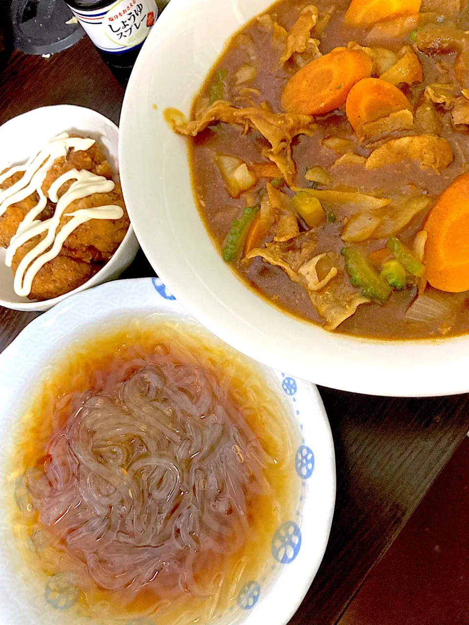 カレー、ところてん、骨なしチキチキボーン|まみみさん