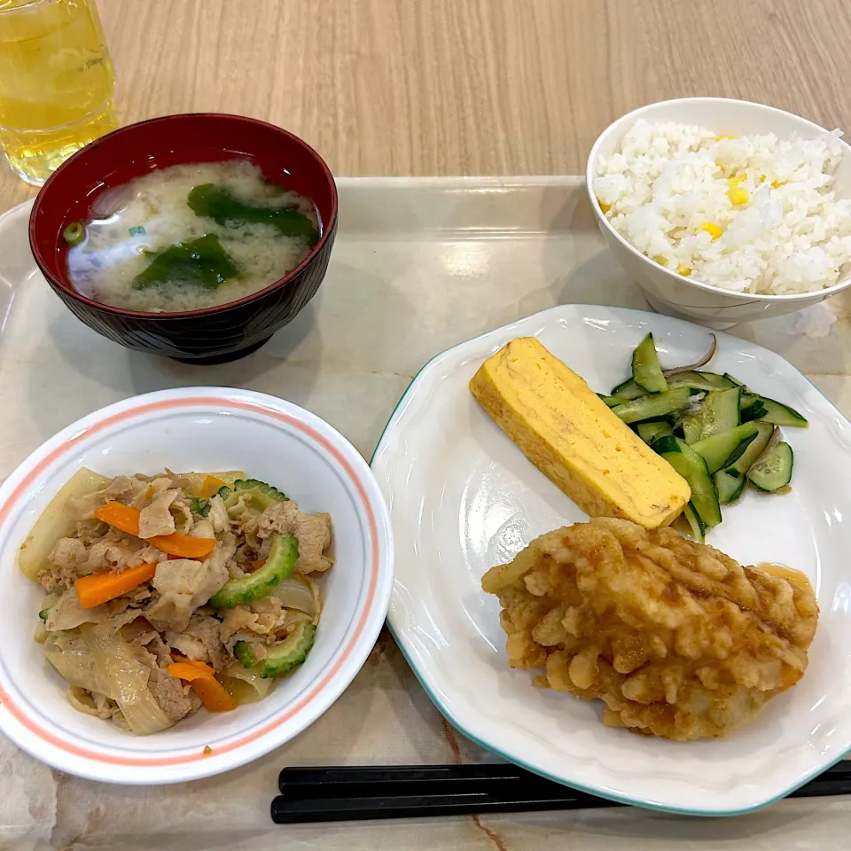 Snapdishの料理写真:寮の晩ごはん😋白身魚の醤油漬け焼き|すかラインさん